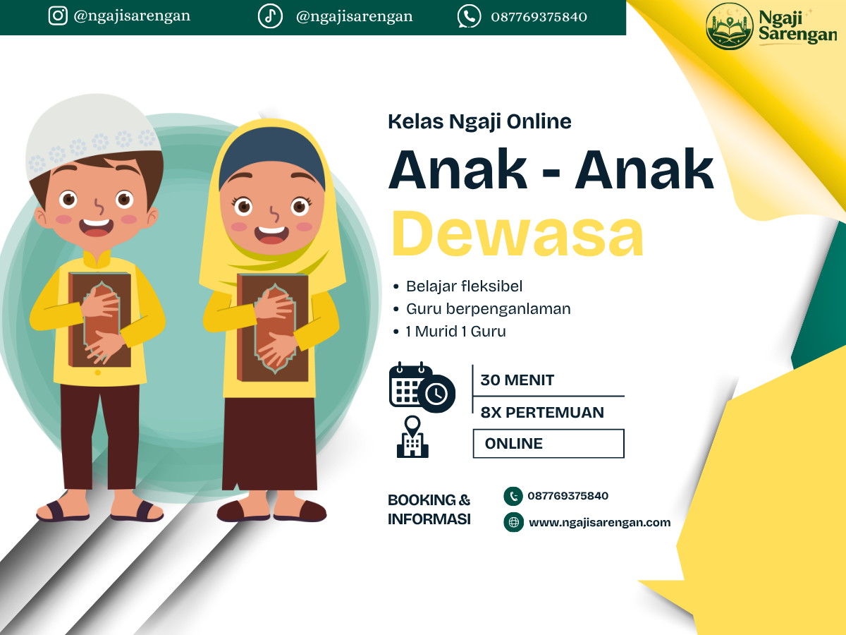 Kelas Ngaji Online Anak- Anak & Dewasa | 30 Menit - 8 Pertemuan